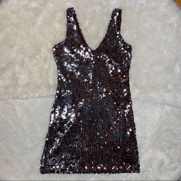 SZ Small Snap Red Sequin Dress - Picture 1 of 11